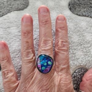 Colorful Glass Statement Ring